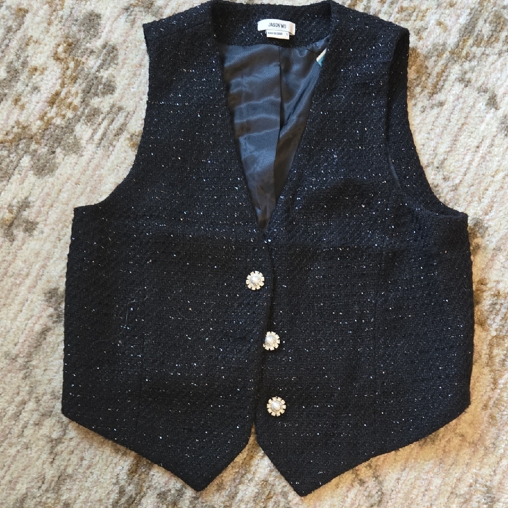 Jason Wu Black Textured Vest